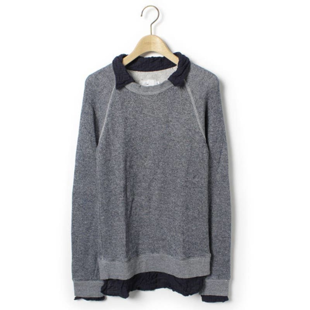 American Colors by Alex Lehr Faux layered look sweatshirt and dress shirt